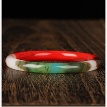 Charger l&#39;image dans la galerie, Colorful Jade Bangles Chinese Carved Retro Natural Jade Round Bracelet Holiday Gift
