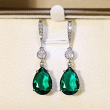 Charger l&#39;image dans la galerie, Fashion Green Zirconia water drop Earrings For Women he08 - www.eufashionbags.com