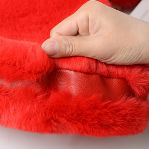 Red Women Plush Love Heart Bag Soft Shoulder bag Tote Purse q330
