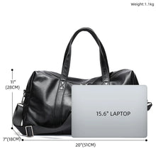 Cargar imagen en el visor de la galería, Genuine Leather Travel Bag Men&#39;s Weekend Sports Bags Handbags Messenger Shoulder Bags Tote Trip Duffle 15.6 Inch Laptop
