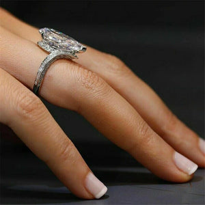 Pear Cubic Zirconia Women Rings Wedding Accessories Silver Color Trendy Engagement Band Jewelry