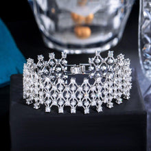画像をギャラリービューアに読み込む, Fashion Cubic Zirconia Paved Wide Tennis CZ Bracelets for Women cw31 - www.eufashionbags.com