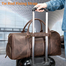 画像をギャラリービューアに読み込む, Men Travel Handbag Cowhide Leather Large Duffel Short Trip Sport Outdoor Weekend Bag Vintage Shoulder Bags Totes