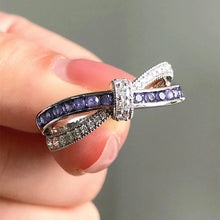 Cargar imagen en el visor de la galería, Special-interested Purple CZ Knot Rings for Women Wedding Accessories