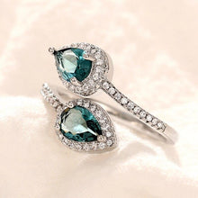 Load image into Gallery viewer, Water Drop Shape Zirconia Opening Ring Women Engagement Accessories hr21 - www.eufashionbags.com