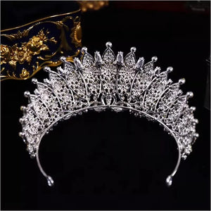 Baroque Luxury Handmade Crystal Bridal Tiaras Cubic Zircon Big Crown Rhinestone Pageant Diadem Headband Wedding Hair Accessories