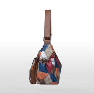Women Messenger Bags New PU Leather Handbag Inclined Shoulder Bag Crossbody Bag Vintage Plaid Pattern Bag