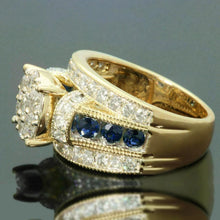 Cargar imagen en el visor de la galería, Blue Cubic Zirconia Women Rings Luxury Gold Color Finger Accessories for Wedding Anniversary Party Jewelry