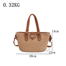 Carica l&#39;immagine nel visualizzatore di Gallery, 2024 New Summer Straw Bags for Women High Quality Shoulder Bag purse a176
