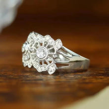 画像をギャラリービューアに読み込む, Luxury Silver Color Hollow Out Wedding Rings Chic Accessories for Women Engagement Band Fashion Jewelry