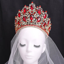 Carica l&#39;immagine nel visualizzatore di Gallery, Luxury Crystal Rhinestone Crown Baroque Wedding Tiaras Hair Accessories y103