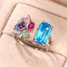 Charger l&#39;image dans la galerie, New Trendy Colorful Cubic Zirconia Opening Rings Women Geometric Jewelry hr56 - www.eufashionbags.com