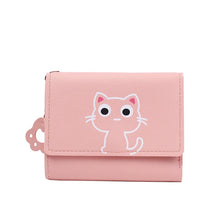 Load image into Gallery viewer, Cute Cat Short Wallet Leather Women Small Coin Purse Money Bag Card Holder w79