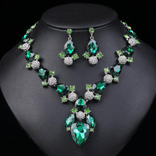 Load image into Gallery viewer, Luxury Crystal Water Drop Jewelry Sets Rhinestone Chokers Necklace Earrings set bj70 - www.eufashionbags.com