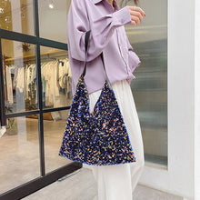 Carica l&#39;immagine nel visualizzatore di Gallery, New Fashion Large Shoulder Bags For Women Shine Sequin Handbag Totes Shopping Bag a170