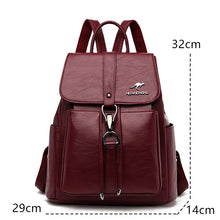 Carica l&#39;immagine nel visualizzatore di Gallery, Genuine Leather Women Backpack Sac A Dos School Bags for Girls Large Travel Backpack a11