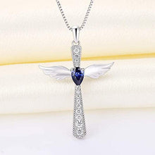 Load image into Gallery viewer, Women Wing Cross Pendant Necklace Paved Cubic Zirconia Wedding Jewelry t06 - www.eufashionbags.com