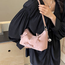 Laden Sie das Bild in den Galerie-Viewer, Bow Design Cute Small Crossbody Bags with Short Handle for Women 2024 Designer Handbags PU Leather Shoulder Bag