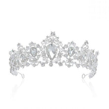 Load image into Gallery viewer, Purple Crystal Heart Tiaras Crown Rhinestone Pageant Diadema Headpieces Wedding Hair Accessories bc110 - www.eufashionbags.com