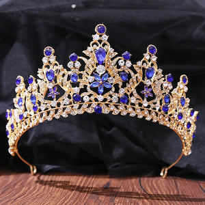 Green Wedding Crown Water drop Crystal Tiaras Headband for Wedding Dress Women's Headwear Crown Hair Jewelry