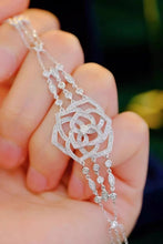 画像をギャラリービューアに読み込む, Luxury Hollow Camellia Flowers Bracelets for Women Silver Color Full Cubic Zirconia Chain Bracelet x55