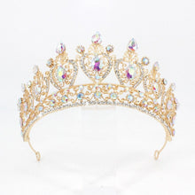 Load image into Gallery viewer, Vintage Red Crystal Tiaras Royal Queen Bridal Crown Wedding Dress Hair Jewelry bc121 - www.eufashionbags.com