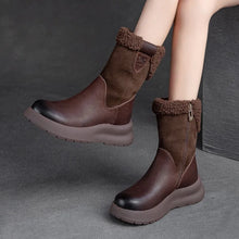 Load image into Gallery viewer, Genuine Leather Winter Shoes Women Snow Boots Non-slip Shoes q150
