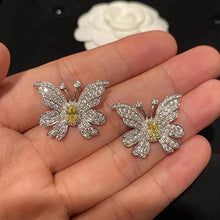 Charger l&#39;image dans la galerie, Women&#39;s Butterfly Stud Earrings with Bright Cubic Zirconia Cute Ear Accessories Girls Accessories Party Statement Jewelry