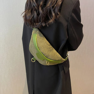 Fashion Women's Bag Corduroy Waist Belt Shoulder Bags Chest Bag q61
