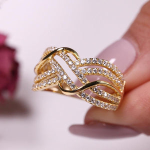 Multi Cross Gold Color Women Rings for Wedding Jewelry hr135 - www.eufashionbags.com