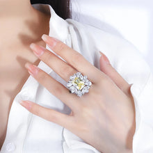 Carica l&#39;immagine nel visualizzatore di Gallery, Retro Rectangle Red High Carbon Diamond Adjustable Ring Women Jewelry Dress Accessories Gift x21