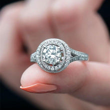 Load image into Gallery viewer, High quality silver color Zirconia engagement wedding ring for women mr09 - www.eufashionbags.com