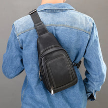 Cargar imagen en el visor de la galería, Men&#39;s Chest Bags Designer Genuine Leather Crossbody Bags for Men Part Side Bags Strap Messenger Bag Travel Chest Pack