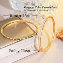 Load image into Gallery viewer, Trendy Round Open Cuff Micro Pave Cubic Zirconia Bangle for Women cw16 - www.eufashionbags.com