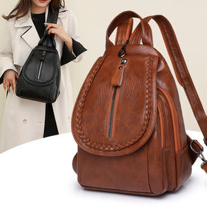 High Quality Soft Leather Women Backpack Casual Shoulder Bag knapsack a91