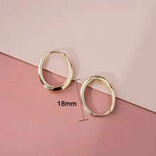 画像をギャラリービューアに読み込む, Simple Design Fashion Gold Color Hoop Earrings Female Daily Wearable Versatile Accessories