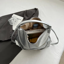 Cargar imagen en el visor de la galería, Belt Design Small PU Leather Shoulder Bag for Women 2024 Y2K Fashion Handbags Silver Crossbody Bags