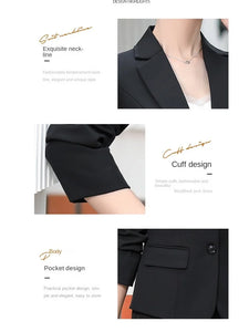 2023 Spring New Professional Women's Trousers Suit Slimming Long-sleeved Suit Business Suit Small Suit Women's Work Clothes