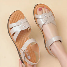 Load image into Gallery viewer, Women Genuine Leather Sandals Platform Shoes Non Slip Beach Shoes