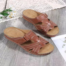 Carica l&#39;immagine nel visualizzatore di Gallery, Summer Women Wedge Sandals Premium Orthopedic Open Toe Sandals Vintage Anti-Slip Pu Leather Casual Female Platform Shoes