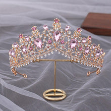 Charger l&#39;image dans la galerie, Pink Blue Opal Crystal Bridal Tiaras Queen Crown Rhinestone Wedding Hair Accessories bc90 - www.eufashionbags.com