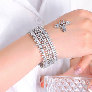 Genuine Top African Dubai Cubic Zirconia Bracelet Bangle for women cw33 - www.eufashionbags.com