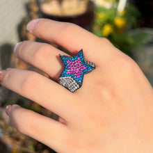 Load image into Gallery viewer, Luxury Chunky Micro Cubic Zirconia Rings Pave Pentagram for Women Party Jewelry Gift b53