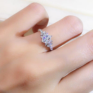 Fashion Princess Square CZ Finger Ring Women Wedding Band Jewelry hr32 - www.eufashionbags.com