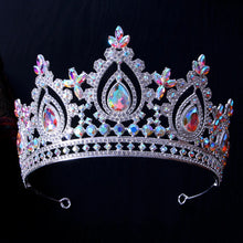 Load image into Gallery viewer, Luxury AB Color Rhinestone Bridal Tiaras Crowns Baroque Crystal Pageant Diadem Headbands e32