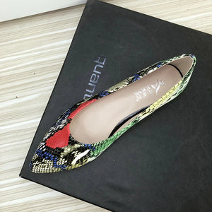 Summer Flats Women Snake Casual Shoes Slip on Soft Sole Shoes Plus Size
