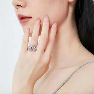Multi Round Cubic Zirconia Women Rings Sparkling Silver Color Fashion Jewelry hr58 - www.eufashionbags.com