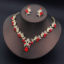 Charger l&#39;image dans la galerie, Fashion Necklace Sets for Women Dangle Earrings Princess Collar Two Piece Set Bride Jewelry Bridal Wedding Accessories