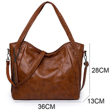 Load image into Gallery viewer, Luxury PU Leather Women Shoulder Bags Large Crossbody Bags Casual Retro Solid Color Travel Shopping Tote Bags Sac