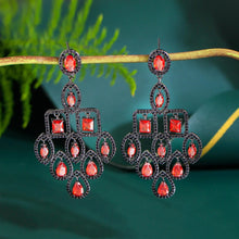 画像をギャラリービューアに読み込む, Sparkling Cubic Zirconia Dangle Earrings Long Chandelier Water Droplets Wedding Jewelry b75
